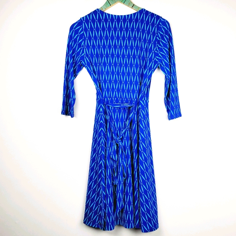 41 Hawthorn Faux Wrap Dress Diamond Pattern Sz M - Picture 5 of 10